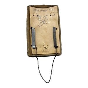 Antique J.W. Robbins Baby Panty Pins – Original Box – Early 1900s